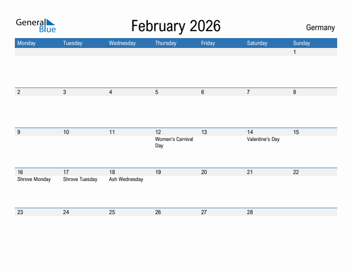 Fillable February 2026 Calendar