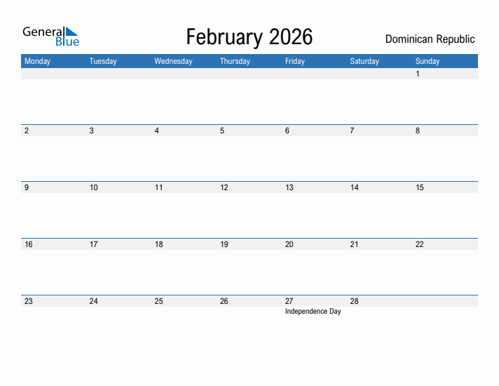 Fillable February 2026 Calendar