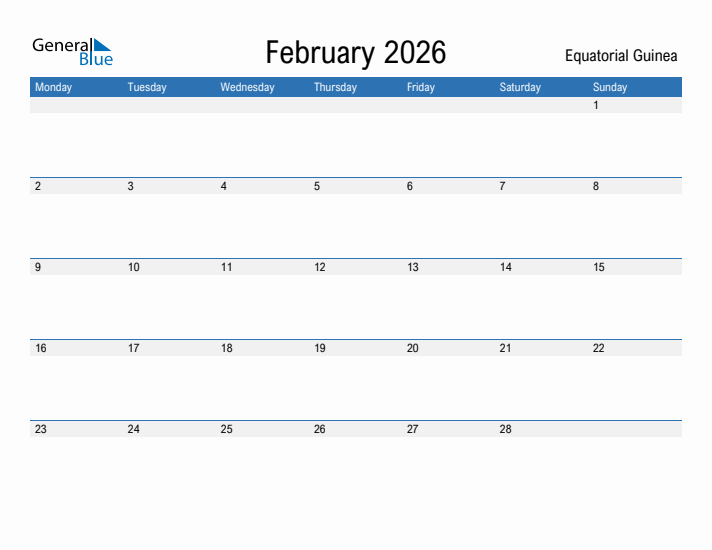 Fillable February 2026 Calendar