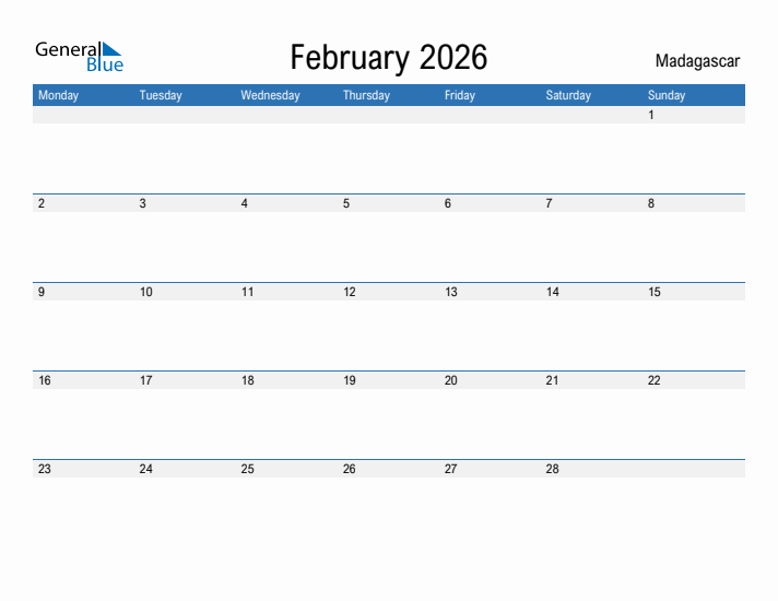 Fillable February 2026 Calendar