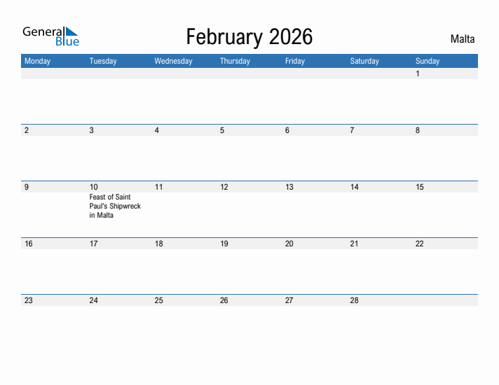 Fillable February 2026 Calendar