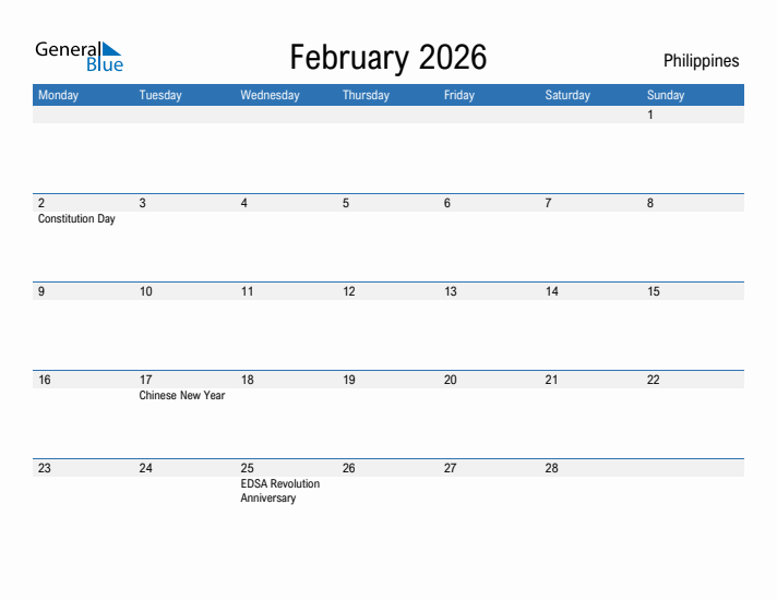 Fillable February 2026 Calendar