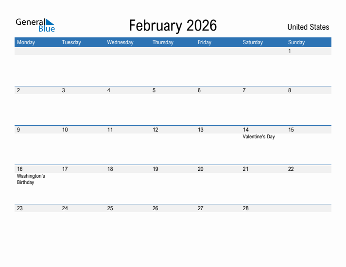 Fillable February 2026 Calendar