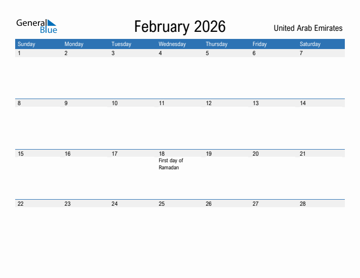 Fillable February 2026 Calendar