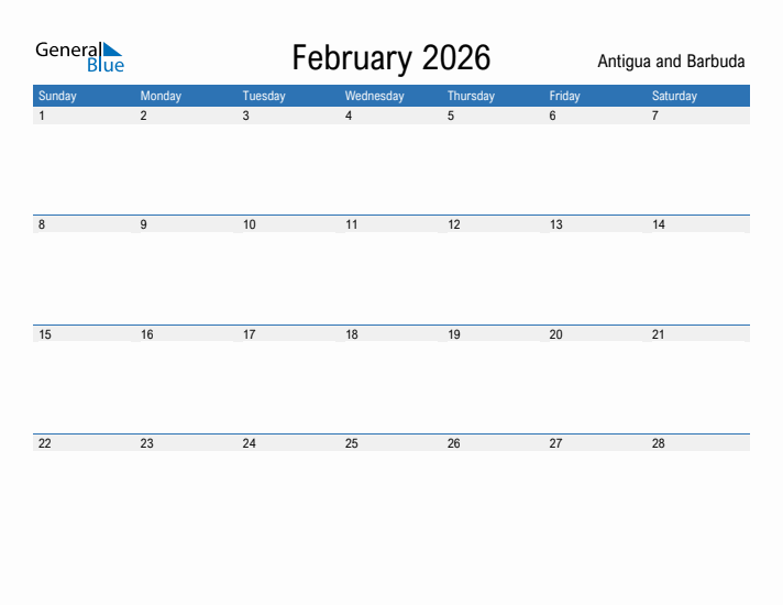 Fillable February 2026 Calendar