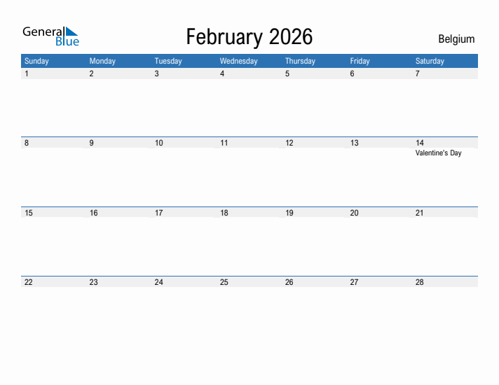 Fillable February 2026 Calendar