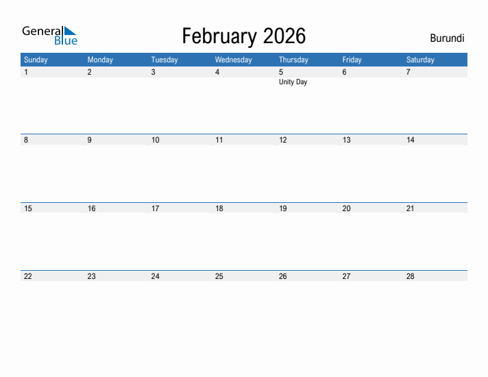 Fillable February 2026 Calendar