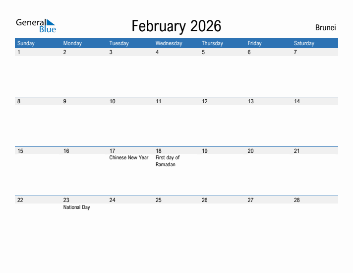 Fillable February 2026 Calendar