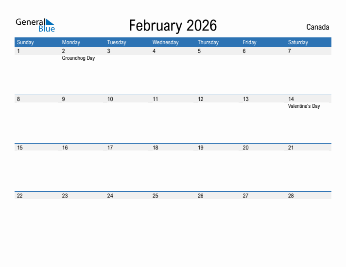 Fillable February 2026 Calendar