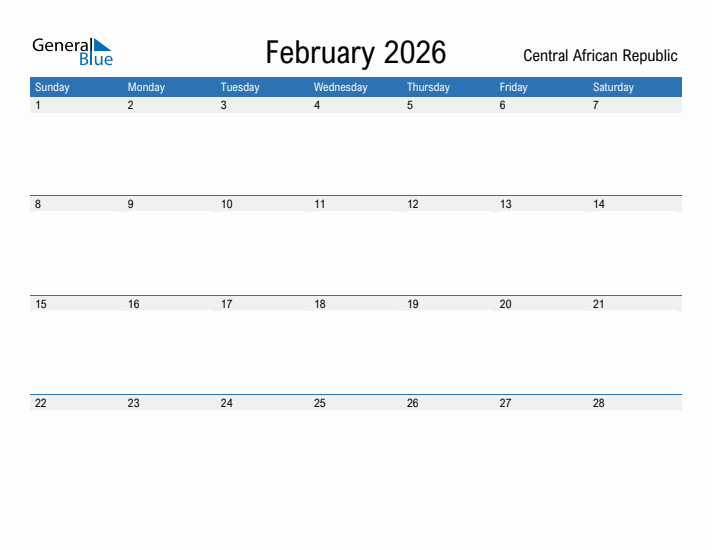 Fillable February 2026 Calendar