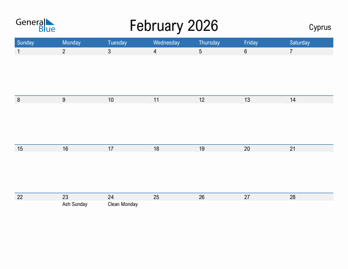 Fillable February 2026 Calendar