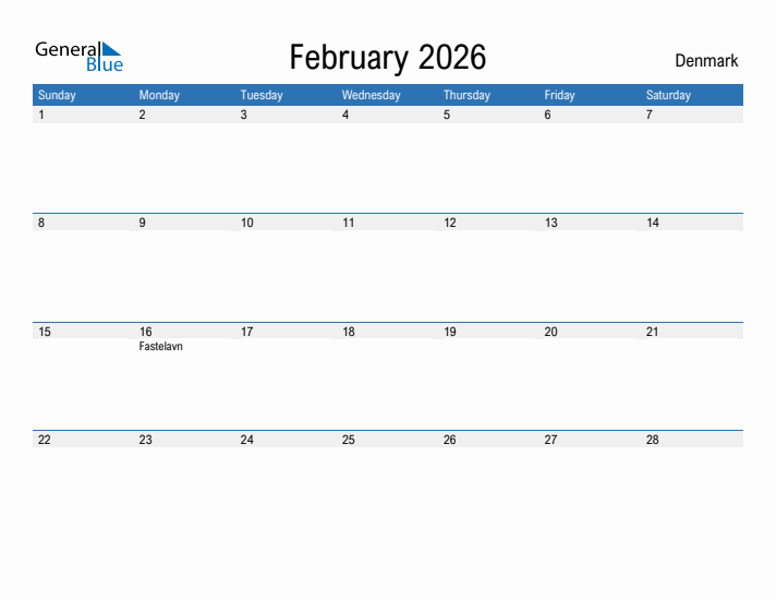 Fillable February 2026 Calendar