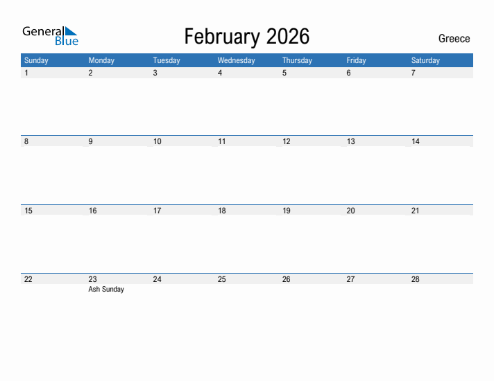 Fillable February 2026 Calendar