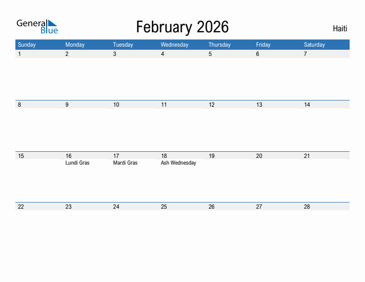 Fillable February 2026 Calendar