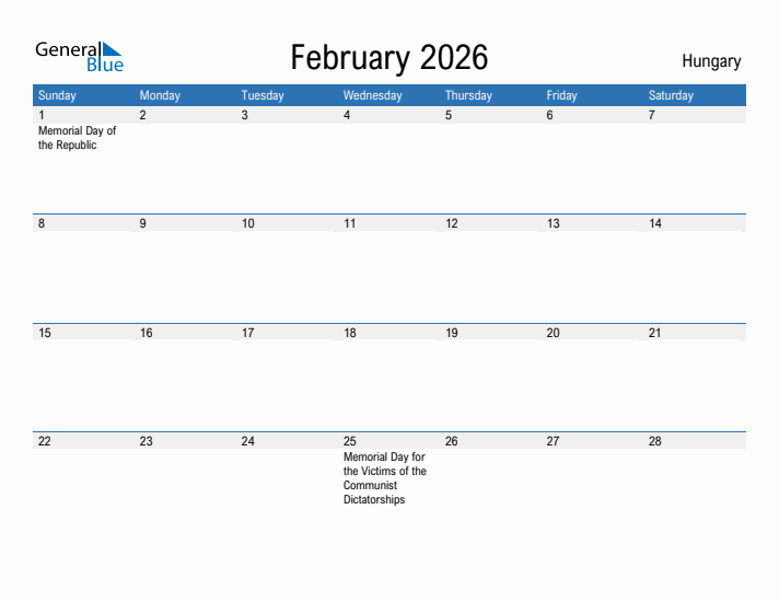 Fillable February 2026 Calendar