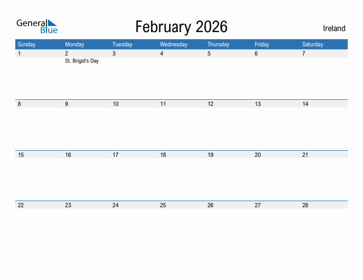 Fillable February 2026 Calendar