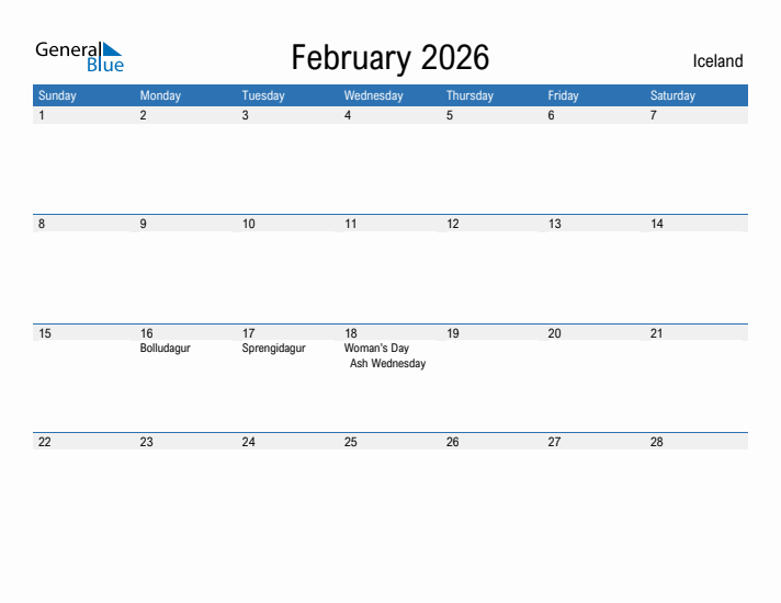 Fillable February 2026 Calendar