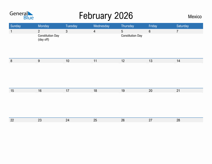 Fillable February 2026 Calendar