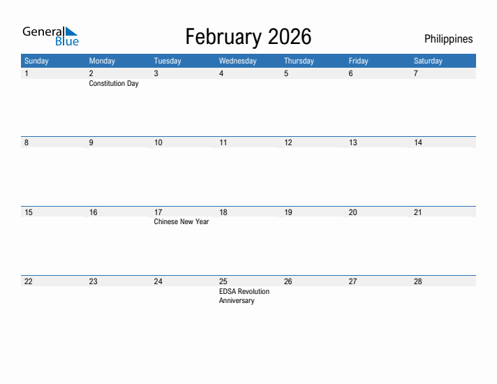 Fillable February 2026 Calendar