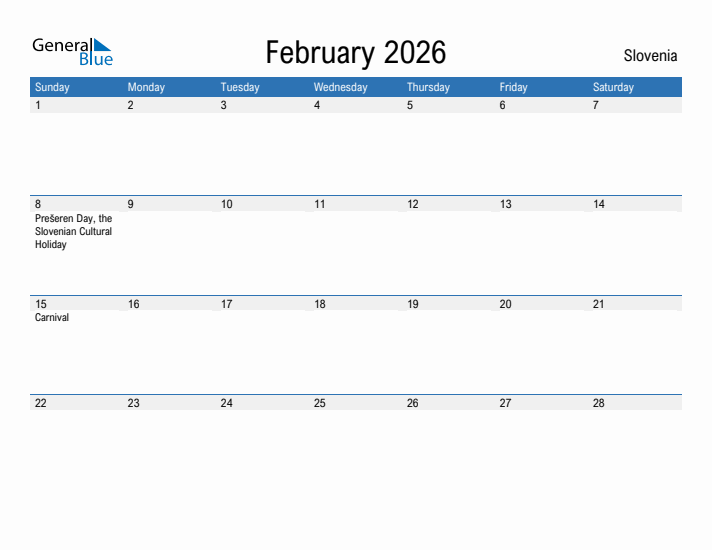 Fillable February 2026 Calendar