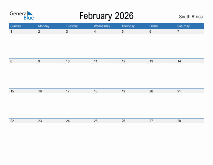 Fillable February 2026 Calendar