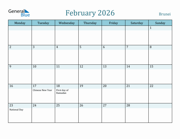 February 2026 Calendar with Holidays