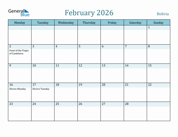 February 2026 Calendar with Holidays