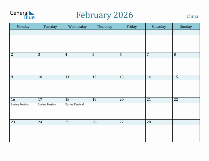 February 2026 Calendar with Holidays