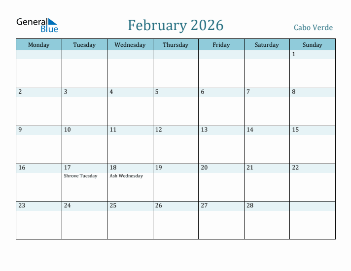 February 2026 Calendar with Holidays