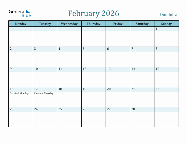 February 2026 Calendar with Holidays