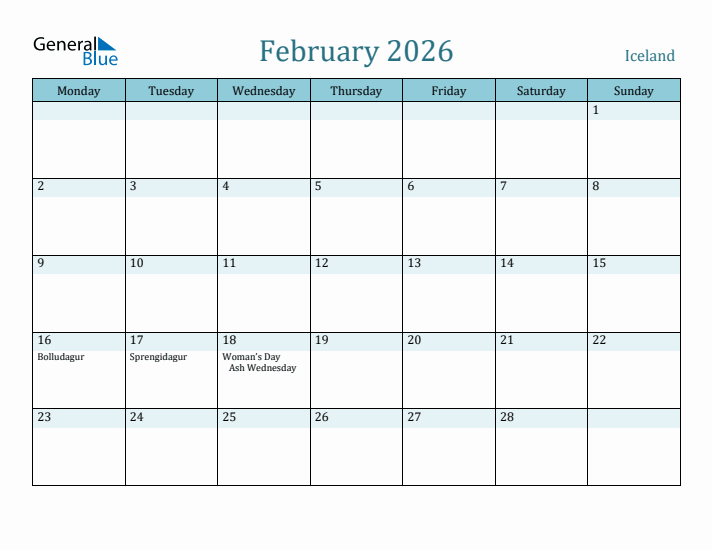 February 2026 Calendar with Holidays