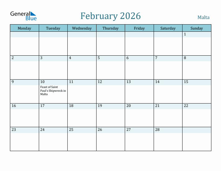 February 2026 Calendar with Holidays