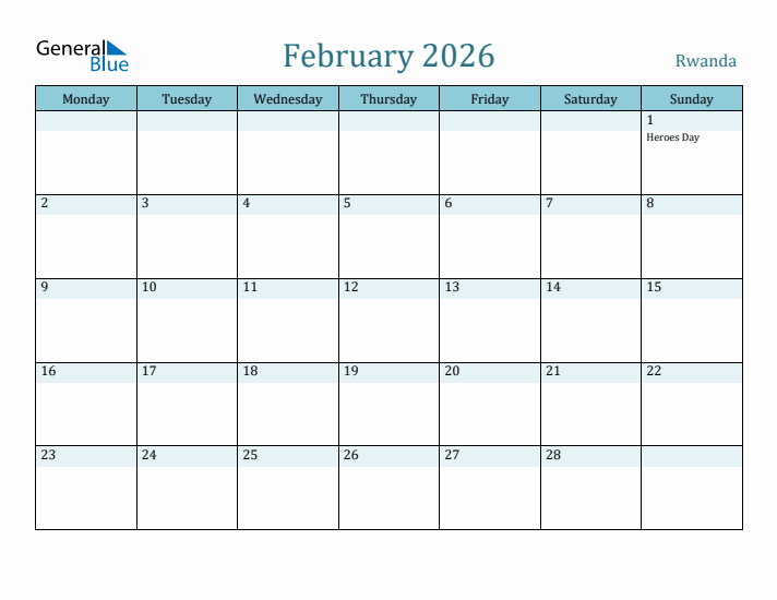 February 2026 Calendar with Holidays