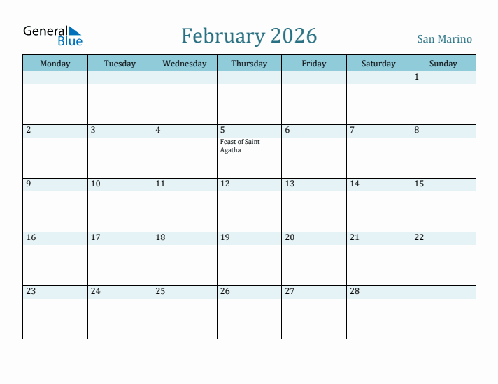 February 2026 Calendar with Holidays