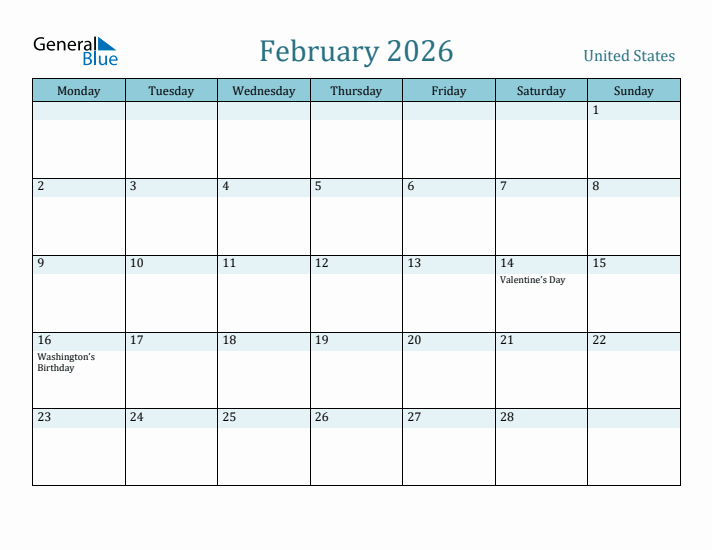 February 2026 Calendar with Holidays