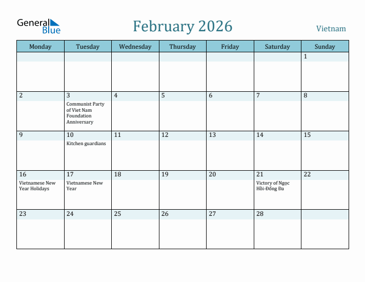 February 2026 Calendar with Holidays