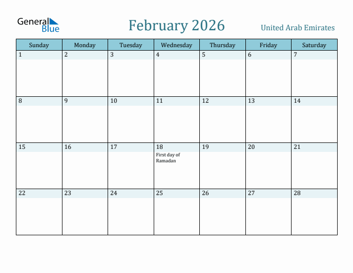 February 2026 Calendar with Holidays