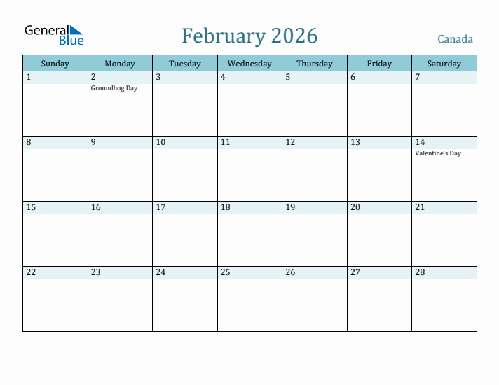 February 2026 Calendar with Holidays