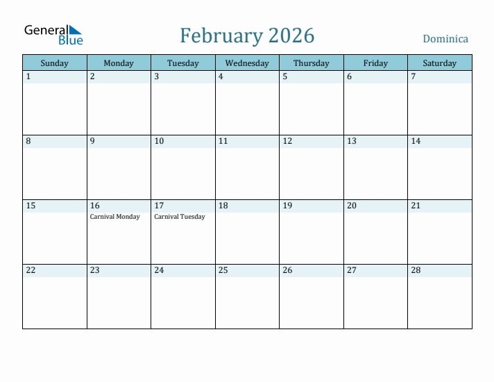 February 2026 Calendar with Holidays