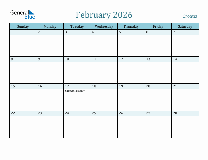 February 2026 Calendar with Holidays