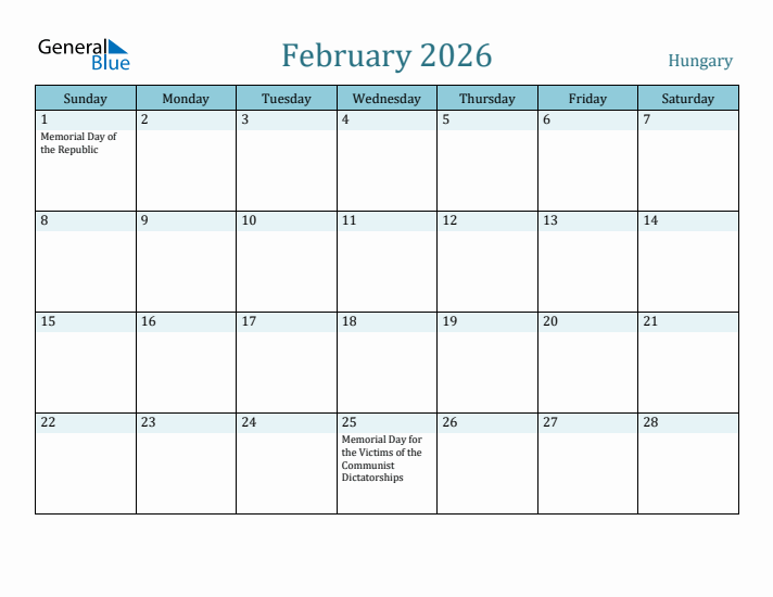 February 2026 Calendar with Holidays