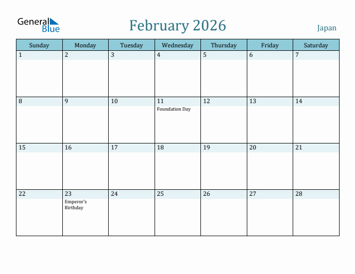 February 2026 Calendar with Holidays