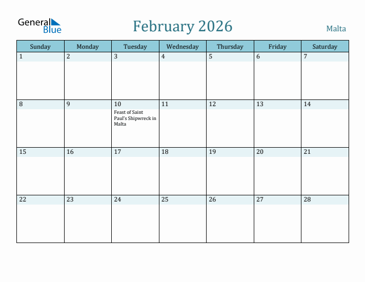 February 2026 Calendar with Holidays