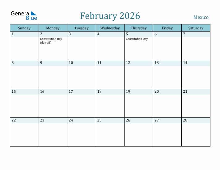 February 2026 Calendar with Holidays