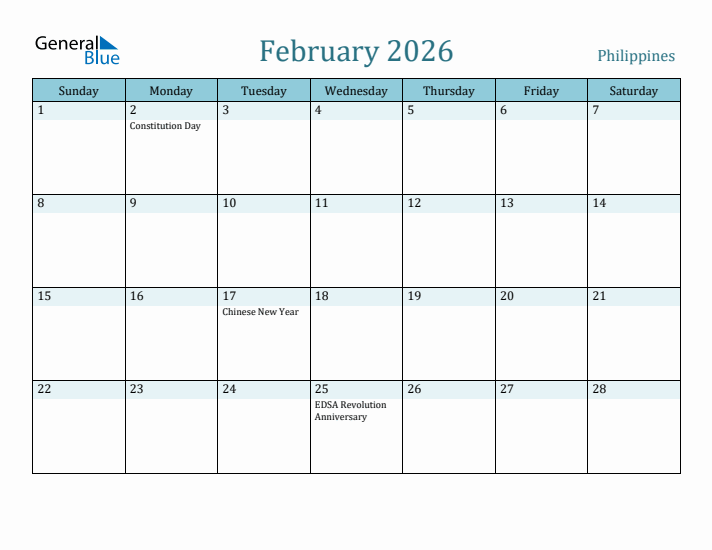 February 2026 Calendar with Holidays