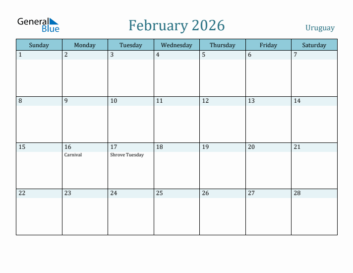 February 2026 Calendar with Holidays