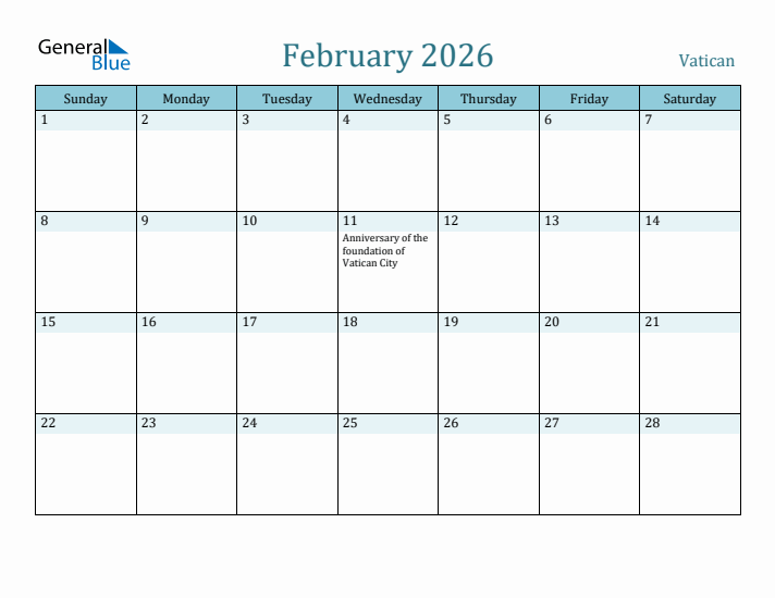 February 2026 Calendar with Holidays