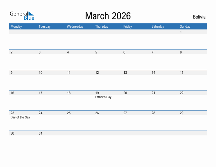 Fillable March 2026 Calendar