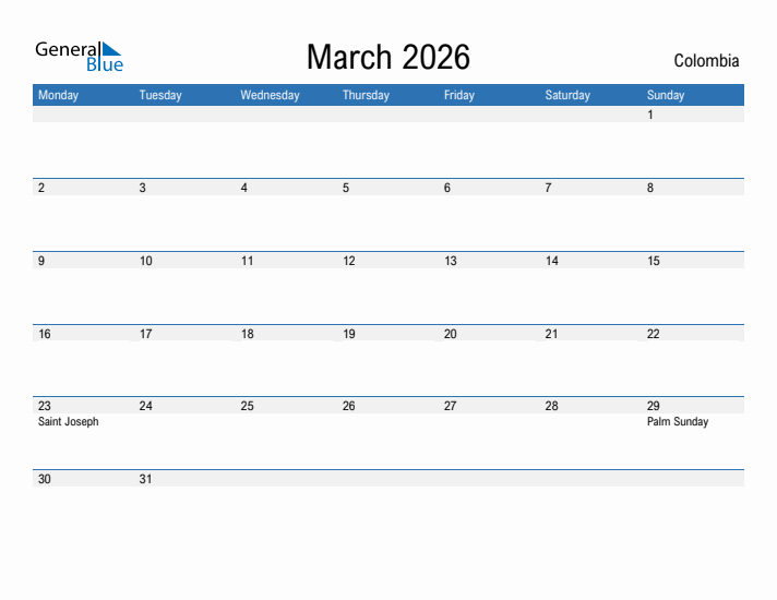 Fillable March 2026 Calendar