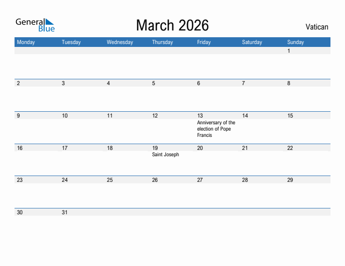 Fillable March 2026 Calendar